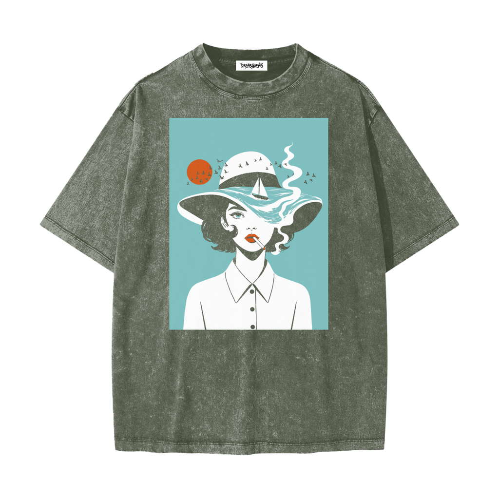 Dark Wave Hat - Heavyweight Snow Washed T-Shirt