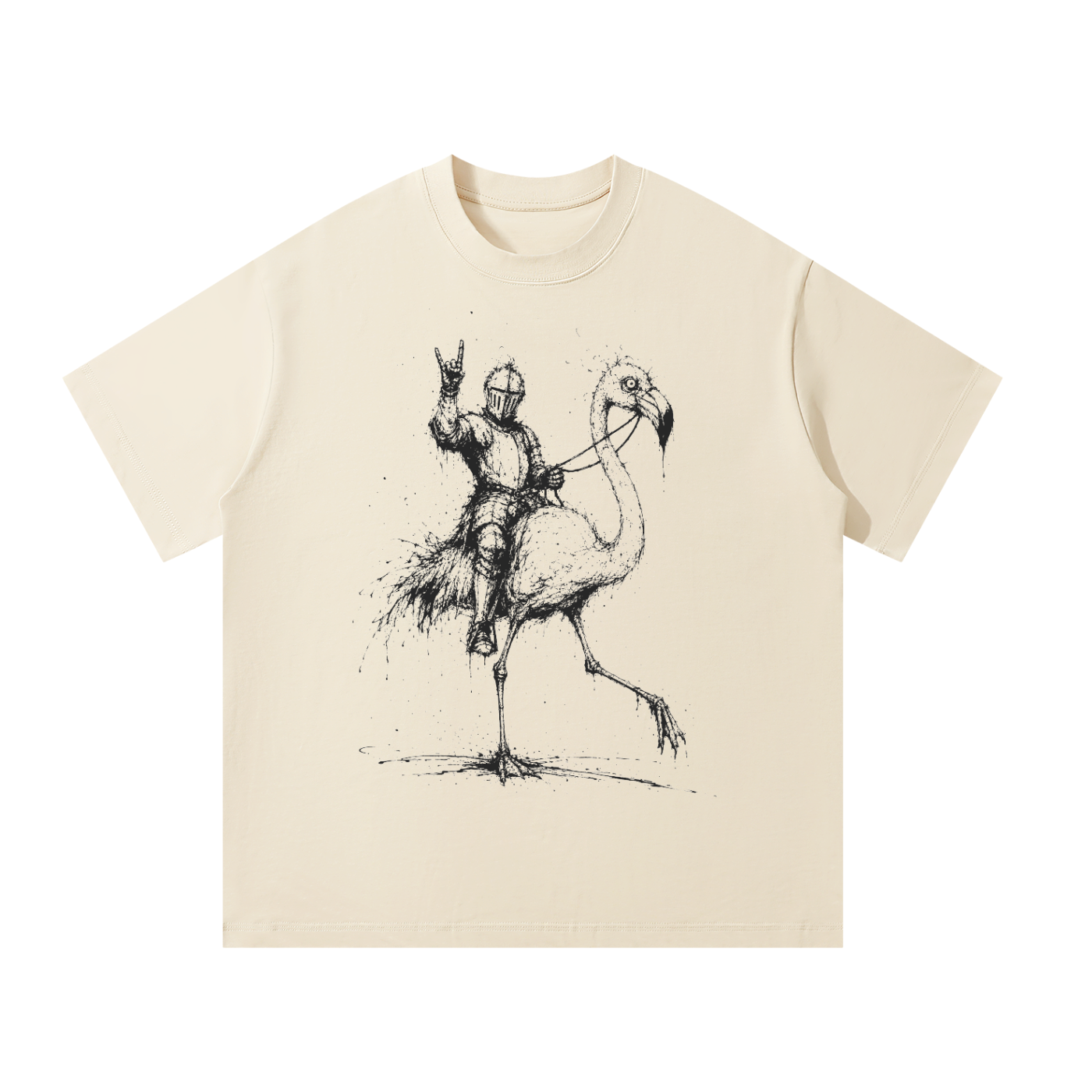 Flamingo Knight - Oversized T-Shirt