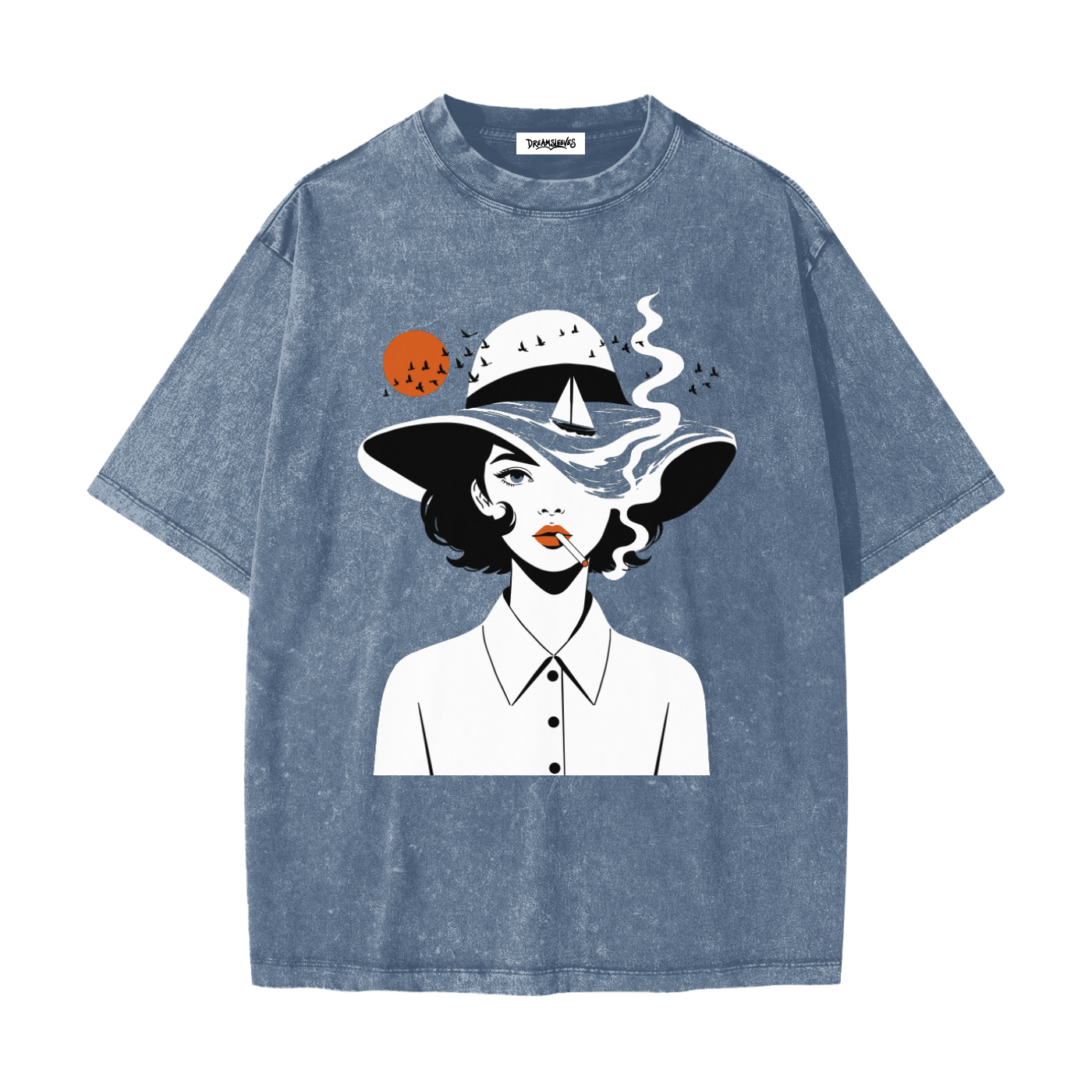 Blue Wave Hat - Heavyweight Snow Washed T-Shirt