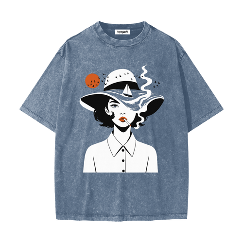 Blue Wave Hat - Heavyweight Snow Washed T-Shirt