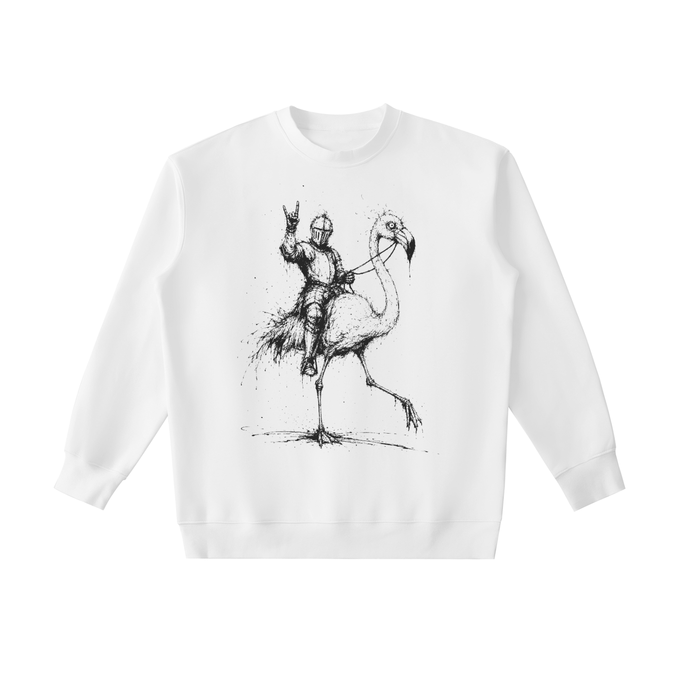 Flamingo Knight - Heavyweight Crewneck Sweatshirt