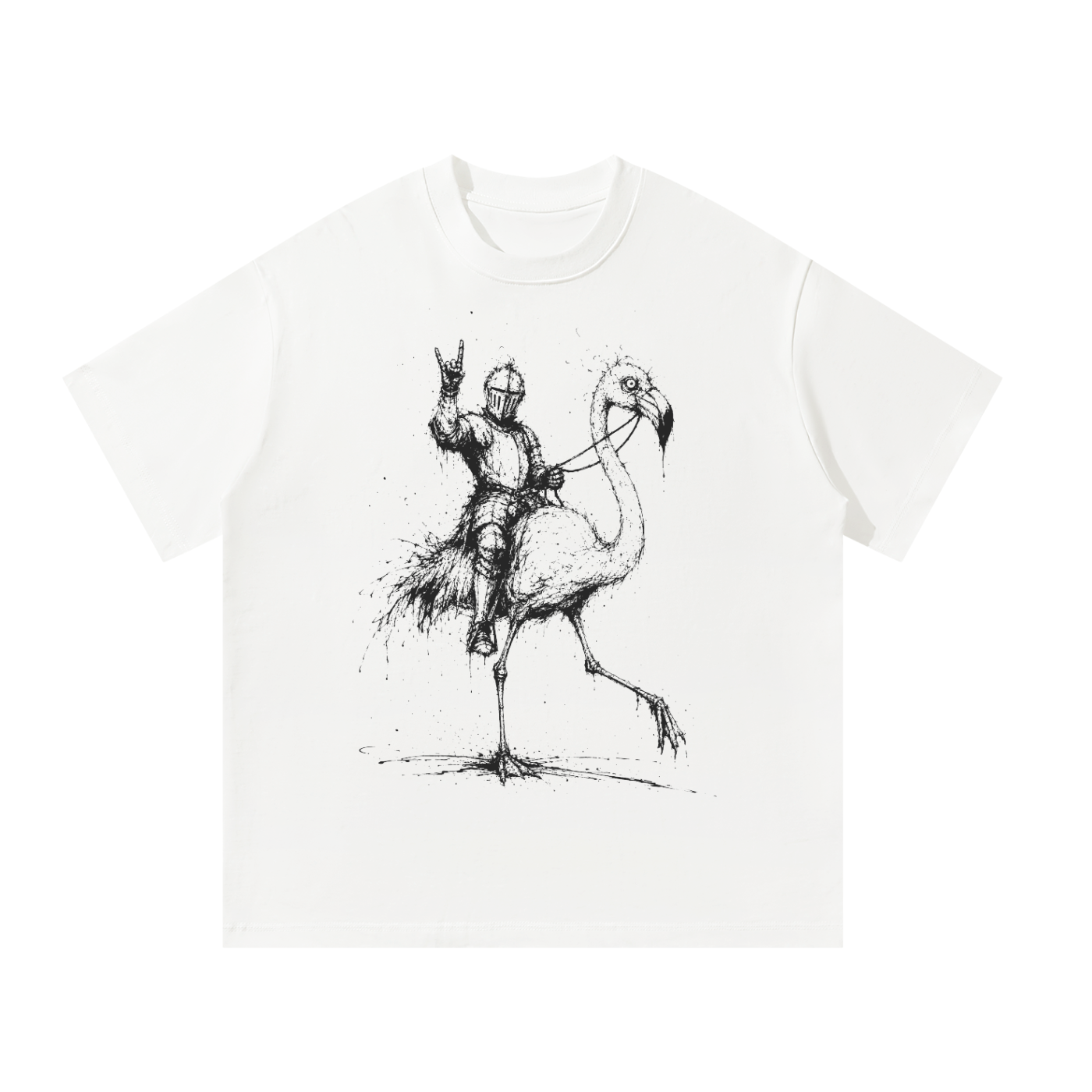 Flamingo Knight - Oversized T-Shirt