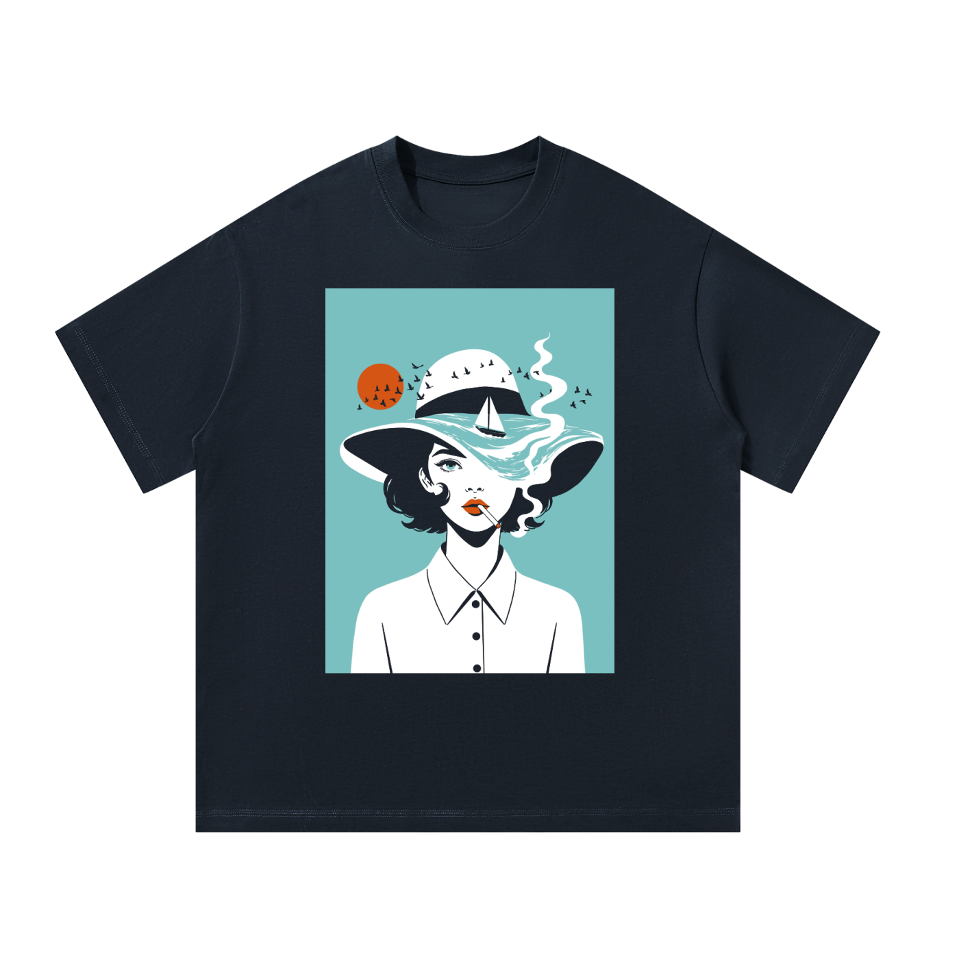 Dark Wave Hat - Oversized T-Shirt