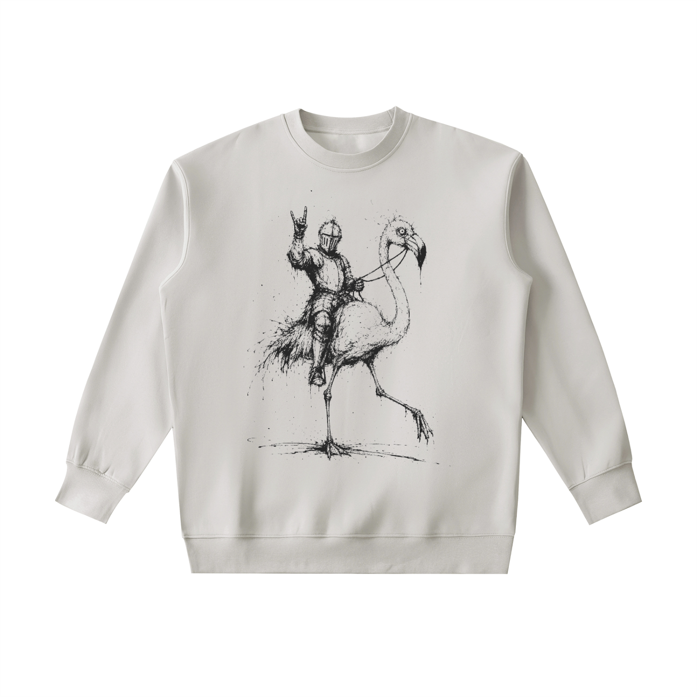 Flamingo Knight - Heavyweight Crewneck Sweatshirt