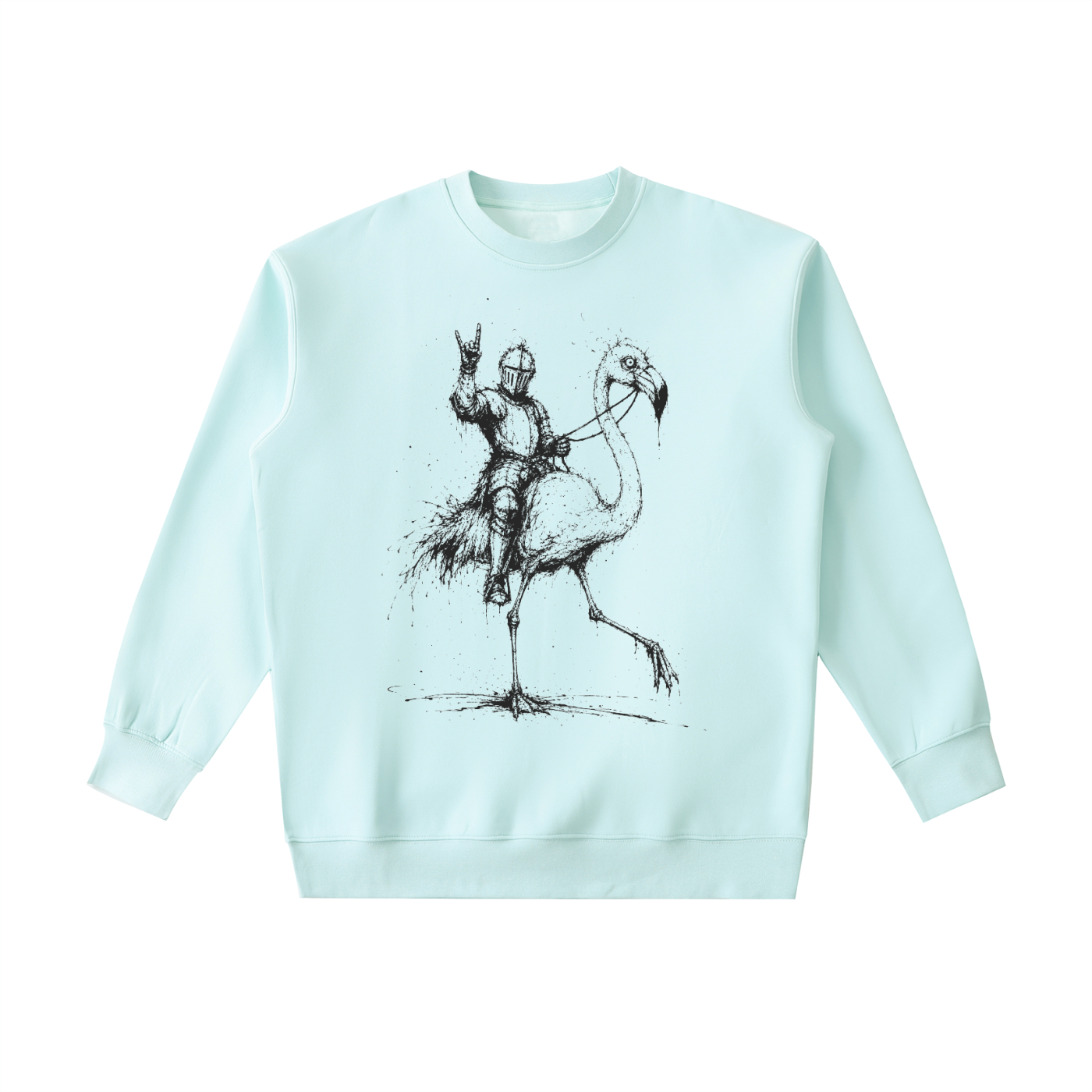 Flamingo Knight - Heavyweight Crewneck Sweatshirt