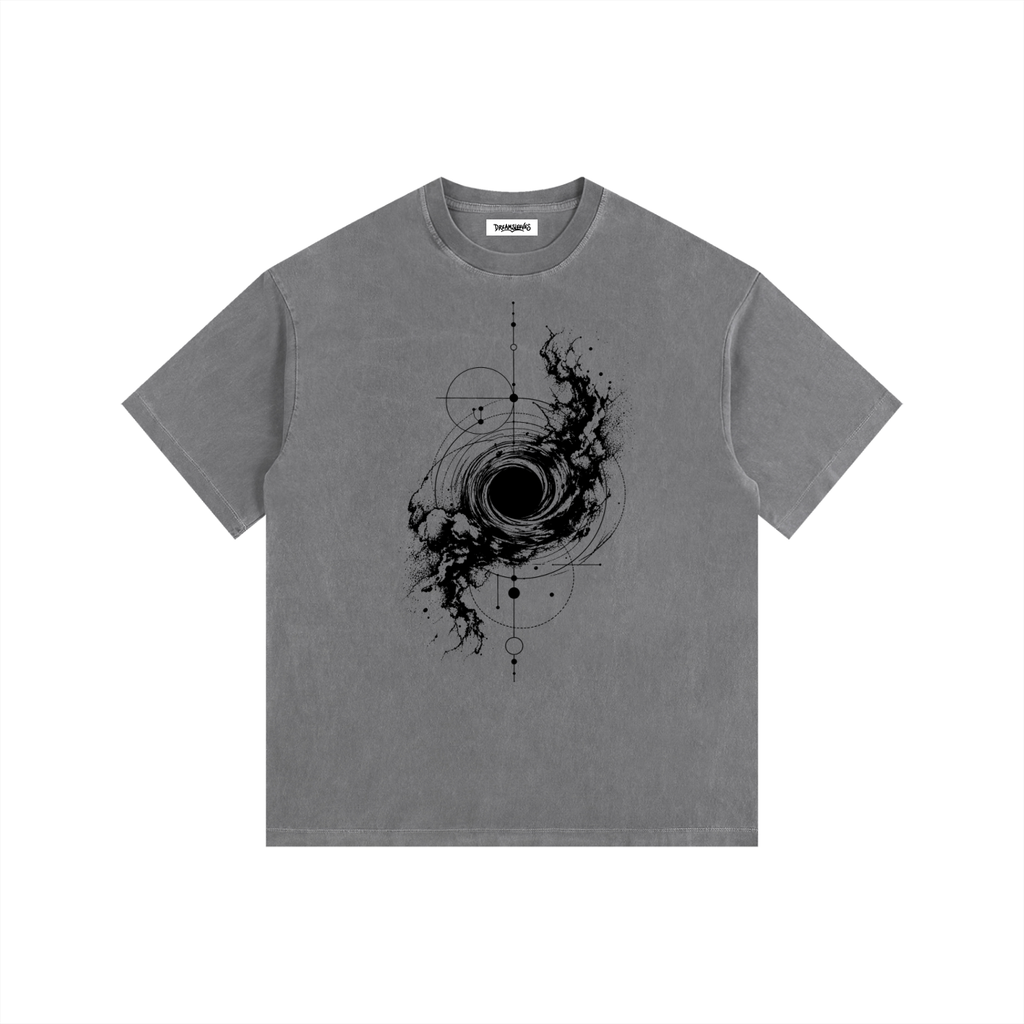 Black Hole - Vintage Washed Oversized Cotton T-Shirt