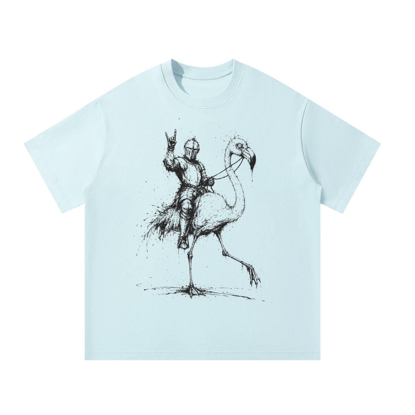 Flamingo Knight - Oversized T-Shirt
